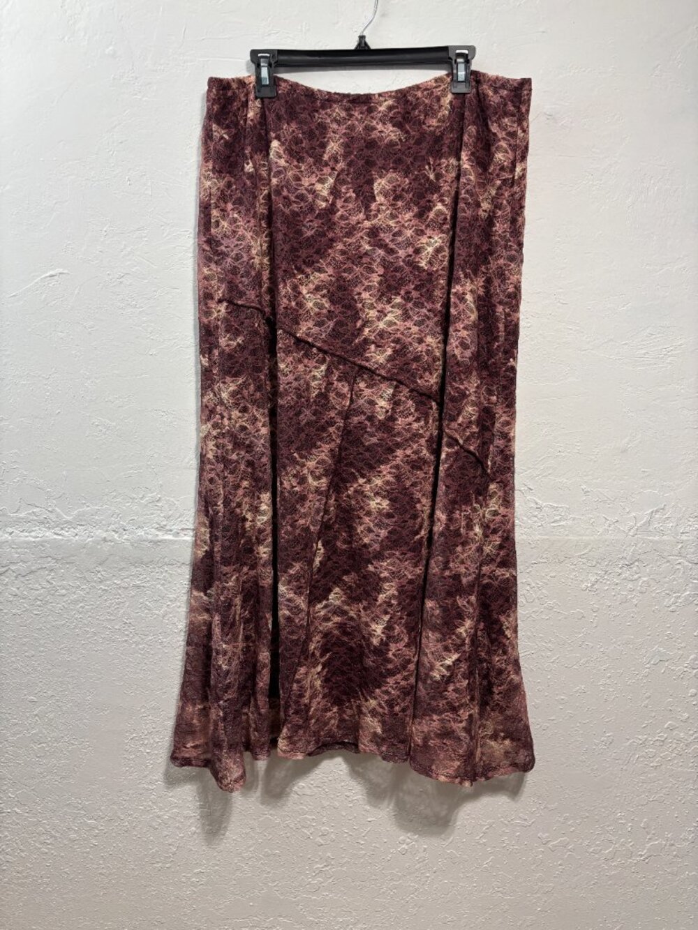 NWT City Blues Lace Spliced Maxi Skirt Pull On Lined Boho Y2K /90 Purple 1X